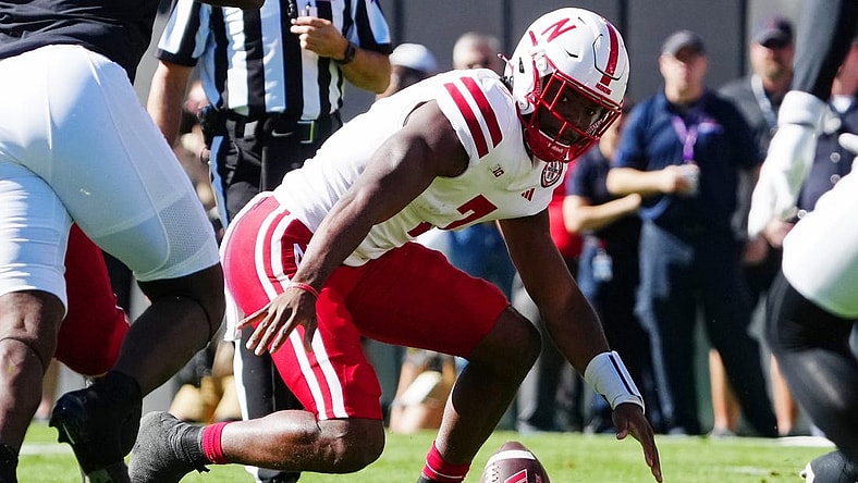 Sep 9, 2023; Boulder, Colorado, USA; Nebraska Cornhuskers quarterback Jeff Sims (7) fumbles a snap against the Colorado Buffaloes in the first quarter at Folsom Field. Mandatory Credit: Ron Chenoy-USA TODAY Sports