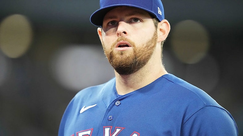 Sep 13, 2023; Toronto, Ontario, CAN; Texas Rangers starting pitcher Jordan Montgomery (52) walks towards the dugout against the Toronto Blue Jays during the sixth inning at Rogers Centre. Mandatory Credit: Nick Turchiaro-USA TODAY Sports