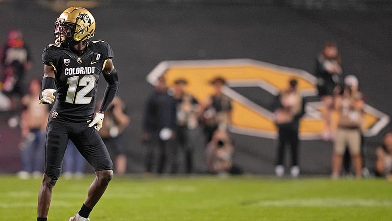 Sep 16, 2023; Boulder, Colorado, USA; Colorado Buffaloes cornerback Travis Hunter (12) walks on the field against the Colorado State Rams during the first half at Folsom Field. Mandatory Credit: Andrew Wevers-USA TODAY Sports
