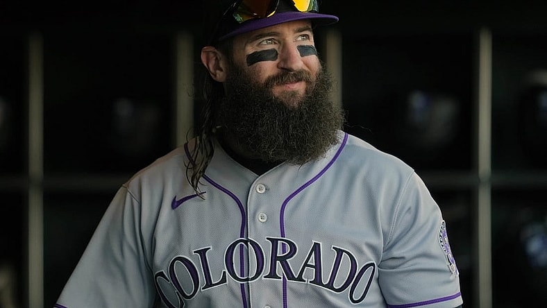 Sep 9, 2023; San Francisco, California, USA; Colorado Rockies designated hitter Charlie Blackmon (19) before the game against the San Francisco Giants at Oracle Park. Mandatory Credit: Darren Yamashita-USA TODAY Sports