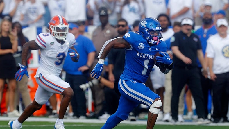 Kentucky   s Ray Davis ran past Florida   s Jason Marshall Jr. for the long touchdown Saturday afternoon.
Sept. 30, 2023