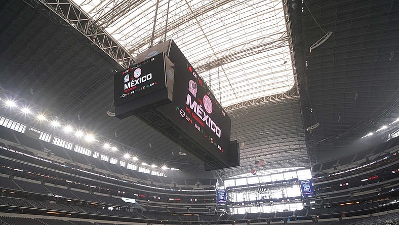 May 28, 2022; Arlington, TX, USA; General view of AT&T Stadium before the international friendly matchup between Mexico and Nigeria. Mandatory Credit: Chris Jones-USA TODAY Sports