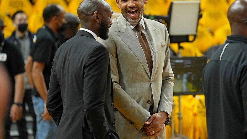 Jun 2, 2022; San Francisco, California, USA; Former NBA player Grant Hill before game one of the 2022 NBA Finals between the Golden State Warriors and the Boston Celtics at Chase Center. Mandatory Credit: Darren Yamashita-USA TODAY Sports