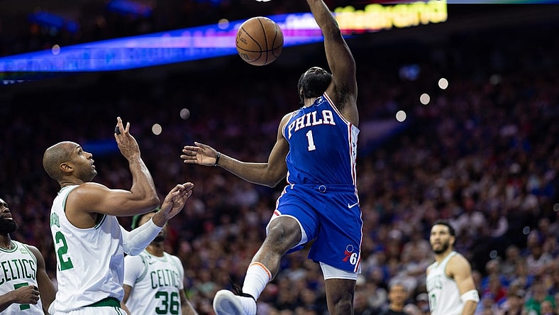 James Harden was back at the 76ers facility on Wednesday, but his future in Philadelphia remains unclear. Mandatory Credit: Bill Streicher-USA TODAY Sports