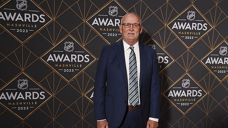 Jun 26, 2023; Nashville, Tennessee, USA; New Jersey Devils head coach Lindy Ruff arrives on the red carpet before the 2023 NHL Awards at Bridgestone Arena. Mandatory Credit: Christopher Hanewinckel-USA TODAY Sports
