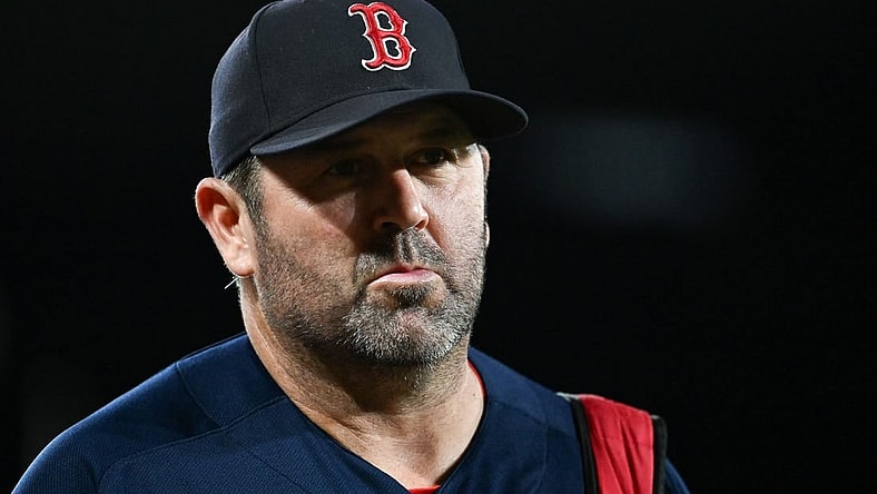 Sep 30, 2023; Baltimore, Maryland, USA;  Boston Red Sox game planning coordinator/catching coach Jason Varitek (33) walks on the field before the game against the Baltimore Orioles at Oriole Park at Camden Yards. Mandatory Credit: Tommy Gilligan-USA TODAY Sports