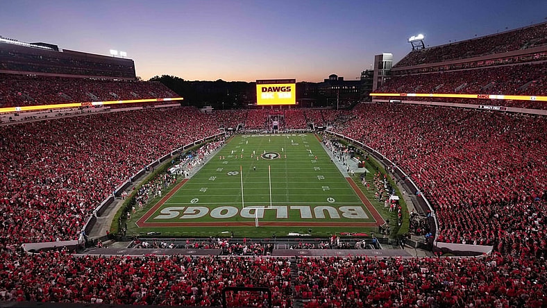 Sep 23, 2023; Athens, Georgia, USA; A general overall view of Sanford Stadium during the game between the UAB Blazers and the Georgia Bulldogs. Mandatory Credit: Kirby Lee-USA TODAY Sports