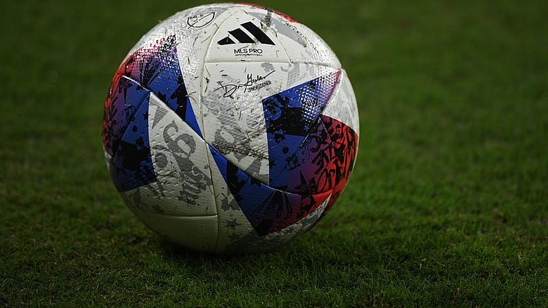 Oct 4, 2023; Nashville, Tennessee, USA; View of a game ball before the match between the Nashville SC and the Orlando City at Geodis Park. Mandatory Credit: Christopher Hanewinckel-USA TODAY Sports