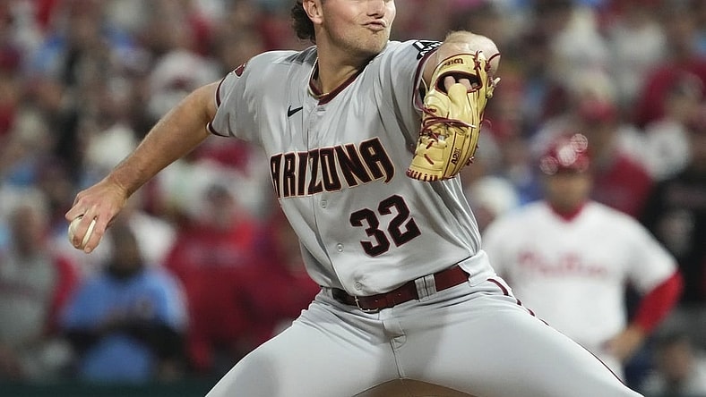 Brandon Pfaadt during Game 7 of the NLCS against the Phillies.
