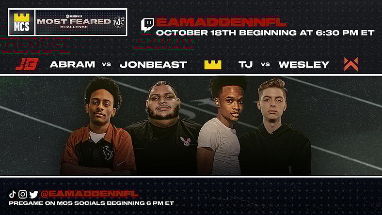 Wesley, JonBeast, Abram and TJ will compete in the in-person final for Madden NFL 24's Most Feared competition.