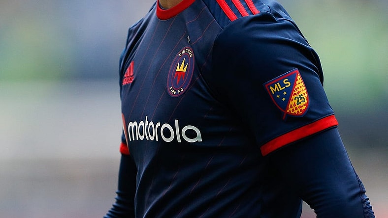 Mar 1, 2020; Seattle, Washington, USA; A Chicago Fire jersey with the MLS logo is seen during the second half against the Seattle Sounders FC at CenturyLink Field. Mandatory Credit: Jennifer Buchanan-USA TODAY Sports