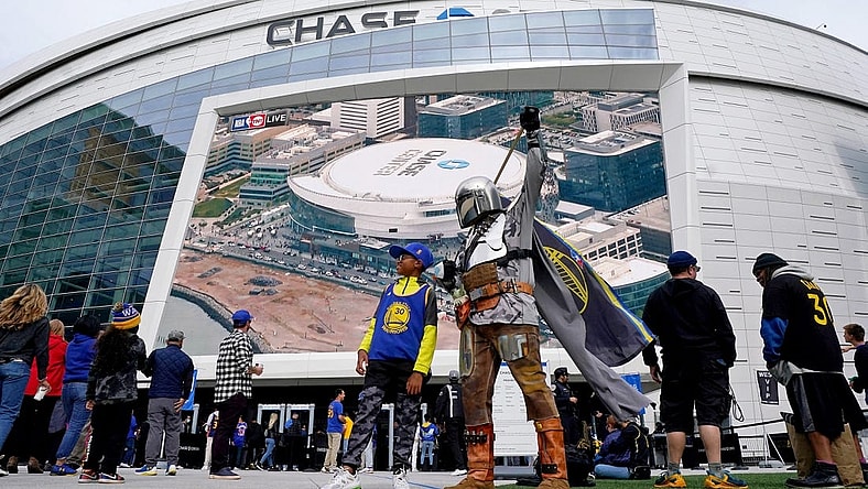 May 26, 2022; San Francisco, California, USA; A general view outside of Chase Center before game five of the 2022 western conference finals between the Golden State Warriors and the Dallas Mavericks. Mandatory Credit: Cary Edmondson-USA TODAY Sports