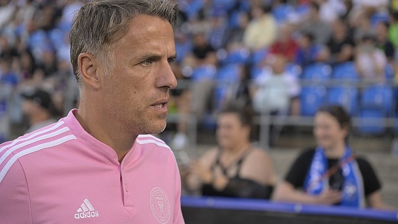 May 27, 2023; Montreal, Quebec, CAN; Inter Miami head coach Phil Neville is seen at Stade Saputo. Mandatory Credit: Eric Bolte-USA TODAY Sports