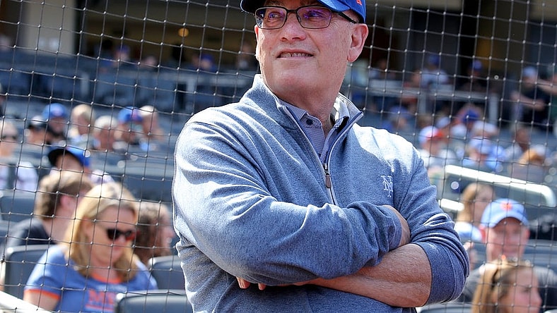 Sep 17, 2023; New York City, New York, USA; New York Mets owner Steve Cohen on the field before a game against the Cincinnati Reds at Citi Field. Mandatory Credit: Brad Penner-USA TODAY Sports