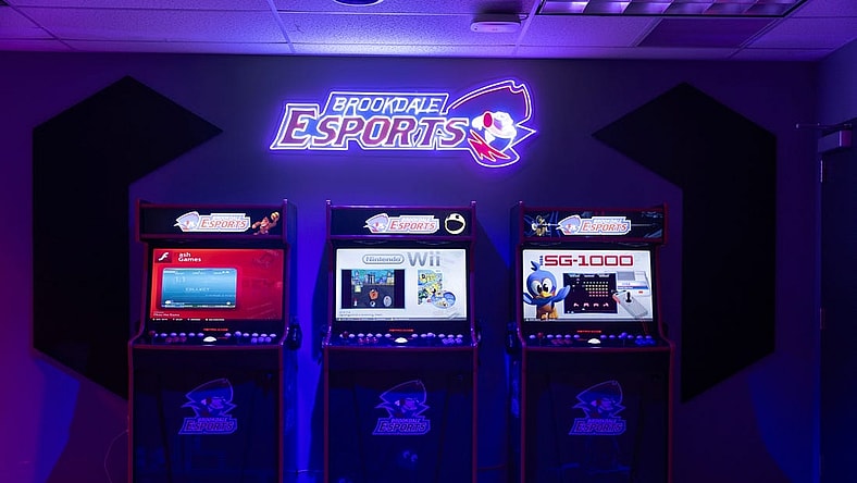 The Brookdale Esports Arena has a variety of machines with games for all interests. Brookdale Community College has built an esports arena where students and the community can practice video gaming. It's the latest step in joining a rapidly growing industry. As part of it, the college also has introduced its first varsity esports team featuring 19 players for three different games.