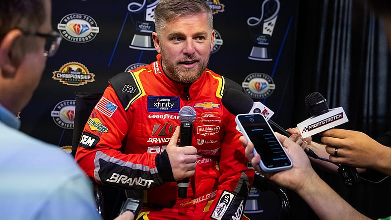 Nov 2, 2023; Avondale, Arizona, USA; NASCAR Xfinity Series driver Justin Allgaier during Championship Media Day at Phoenix Raceway. Mandatory Credit: Mark J. Rebilas-USA TODAY Sports