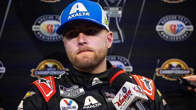 Nov 2, 2023; Avondale, Arizona, USA; NASCAR Cup Series driver William Byron during Championship Media Day at Phoenix Raceway. Mandatory Credit: Mark J. Rebilas-USA TODAY Sports