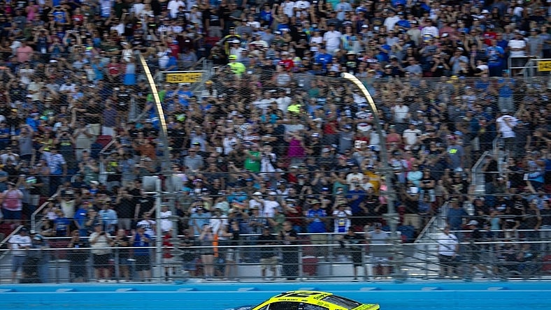 Nov 5, 2023; Avondale, Arizona, USA; NASCAR Cup Series driver Ryan Blaney (12) during the Championship Race at Phoenix Raceway. Mandatory Credit: Mark J. Rebilas-USA TODAY Sports