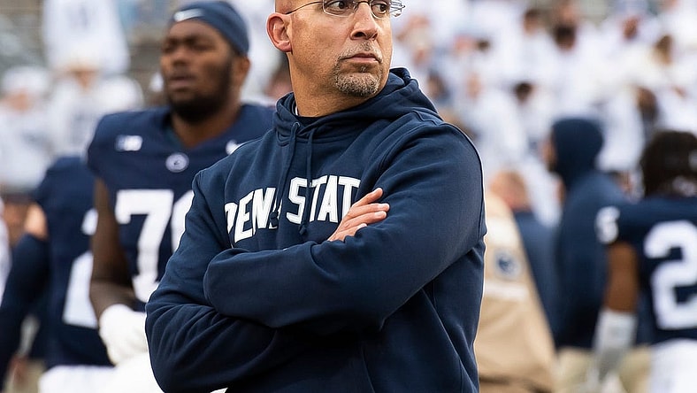 Penn State head football coach James Franklin looks around before walking off the field following a 24-15 loss to Michigan at Beaver Stadium Saturday, Nov. 11, 2023, in State College, Pa.