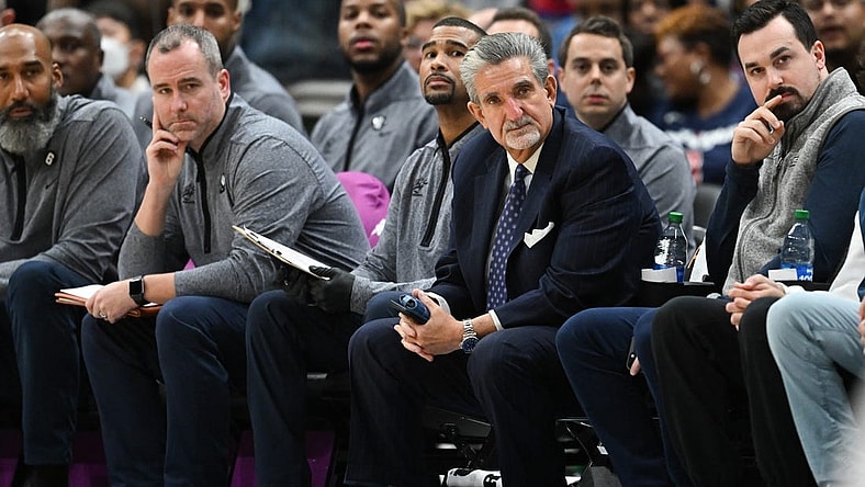 Oct 21, 2022; Washington, District of Columbia, USA; Monumental sports owner Ted Leonsis sits court  side during the first half of the game between the Washington Wizards and the Chicago Bulls  at Capital One Arena. Mandatory Credit: Tommy Gilligan-USA TODAY Sports