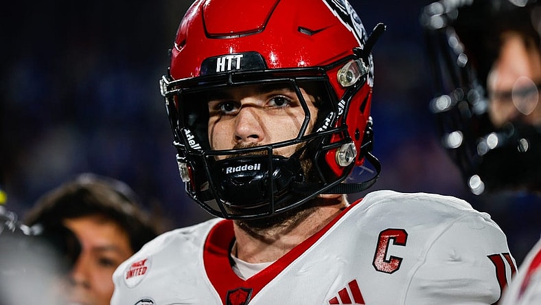 Oct 14, 2023; Durham, North Carolina, USA; North Carolina State Wolfpack linebacker Payton Wilson (11) looks on before the first half of the game against Duke Blue Devils at Wallace Wade Stadium. Mandatory Credit: Jaylynn Nash-USA TODAY Sports