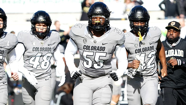 Nov 11, 2023; Boulder, Colorado, USA; Colorado Buffaloes defensive lineman Leonard Payne Jr. (55) before the game against the Arizona Wildcats at Folsom Field. Mandatory Credit: Ron Chenoy-USA TODAY Sports