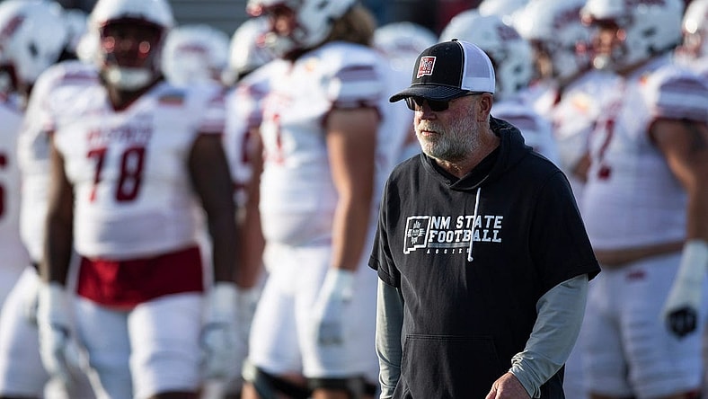 NMSU head coach Jerry Kill exits the field before the Isleta New Mexico Bowl on Saturday, Dec. 16, 2023, at the University Stadium in Albuquerque.