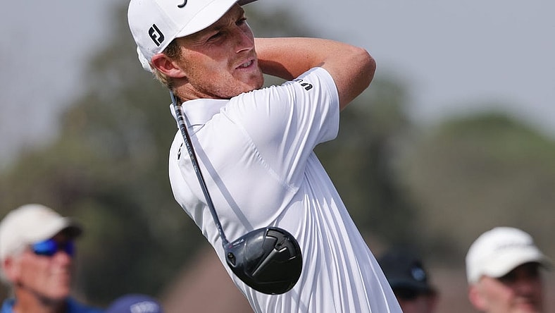 Mar 3, 2023; Orlando, Florida, USA; Will Zalatoris hits his drive on the eighth hole during the second round of the Arnold Palmer Invitational golf tournament. Mandatory Credit: Reinhold Matay-USA TODAY Sports