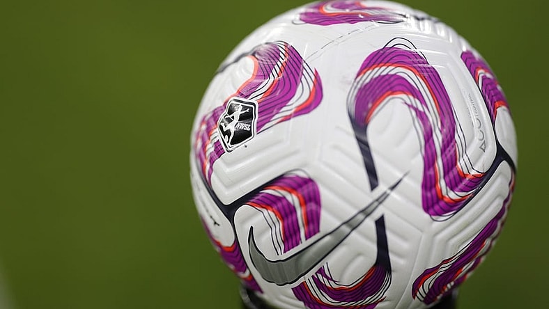 Jul 1, 2023; Washington, District of Columbia, USA; A general view of the game ball before the game between Washington Spirit and Orlando Pride at Audi Field. Mandatory Credit: Geoff Burke-USA TODAY Sports