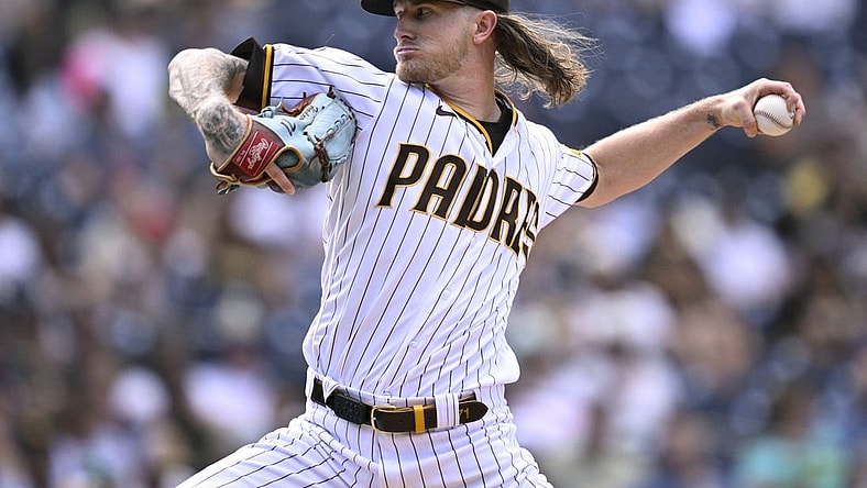 Sep 20, 2023; San Diego, California, USA; San Diego Padres relief pitcher Josh Hader (71) throws a pitch against the Colorado Rockies during the ninth inning at Petco Park. Mandatory Credit: Orlando Ramirez-USA TODAY Sports