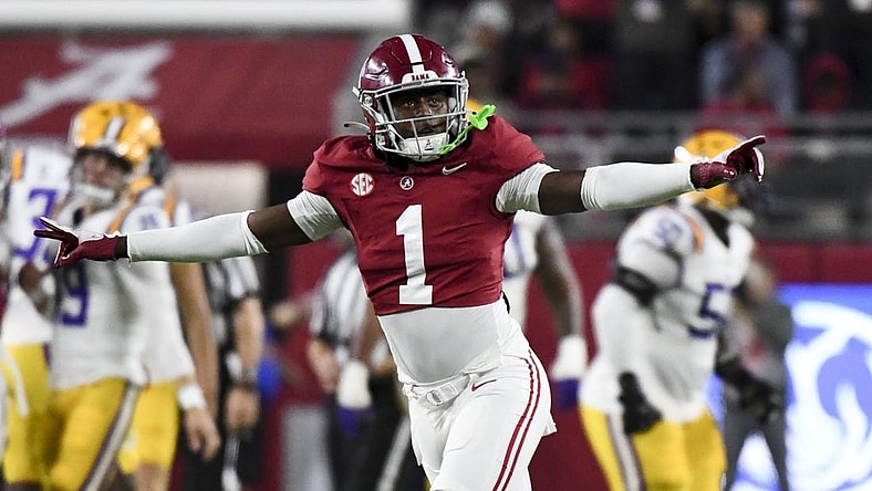 Crimson Tide defensive back Kool-Aid McKinstry (1) is entering the 2024 NFL Draft. Mandatory Credit: Gary Cosby Jr.-USA TODAY Sports