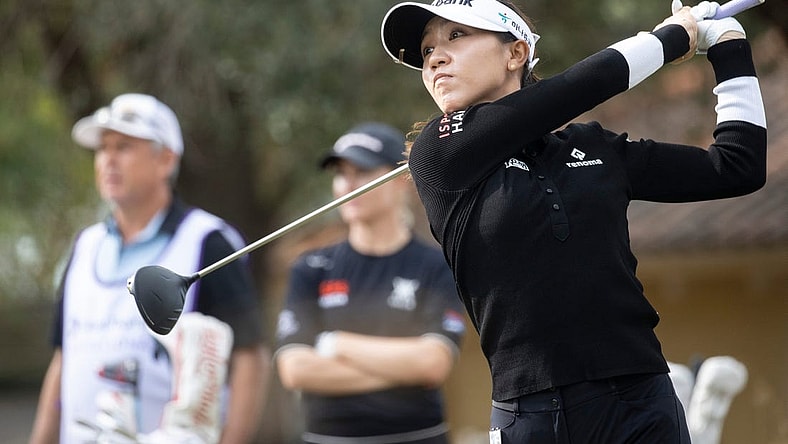 Lydia Ko tees off on the first hole at the Grant Thornton Invitational at Tiburon Golf Club in Naples on Friday, Dec. 8, 2023.