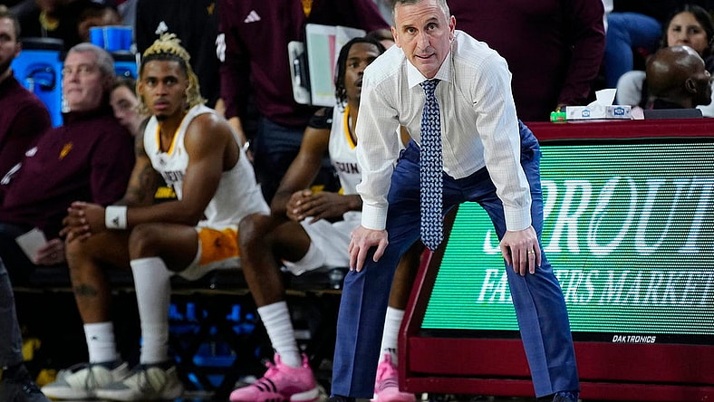 ASU head coach Bobby Hurley watches his team take on Colorado during a game at Desert Financial Arena in Phoenix on Jan. 6.