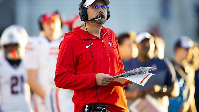 Nov 25, 2023; Tempe, Arizona, USA; Arizona Wildcats head coach Jedd Fisch against the Arizona State Sun Devils in the first half of the Territorial Cup at Mountain America Stadium. Mandatory Credit: Mark J. Rebilas-USA TODAY Sports