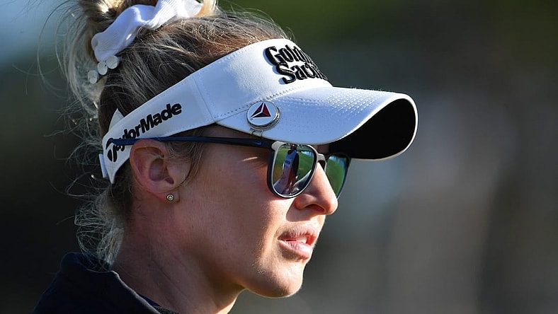 Nelly Korda, from Bradenton, Florida, is the leader after the first round with a six-under par, Thursday, Jan. 25, 2024 at the LPGA Drive On Championship at the Bradenton Country Club in Bradenton, Florida.