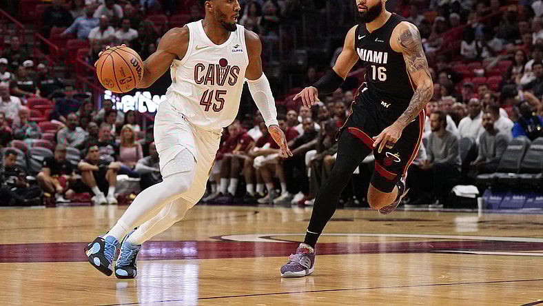 Cleveland Cavaliers' Donovan Mitchell against Miami Heat