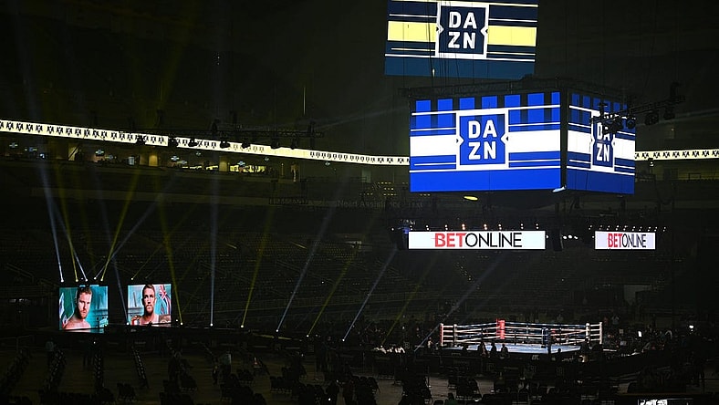 Dec 19, 2020; San Antonio, TX, USA; A general view before the WBA, WBC and Ring Magazine super middleweight championship bout between Canelo Alvarez and Callum Smith at the Alamodome.  Mandatory Credit: Al Powers/Handout Photo via USA TODAY Sports