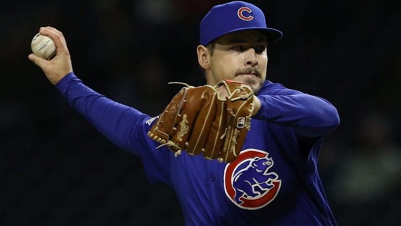 Sep 23, 2022; Pittsburgh, Pennsylvania, USA;Chicago Cubs relief pitcher Michael Rucker (59) pitches against the Pittsburgh Pirates during the fifth inning at PNC Park. Mandatory Credit: Charles LeClaire-USA TODAY Sports