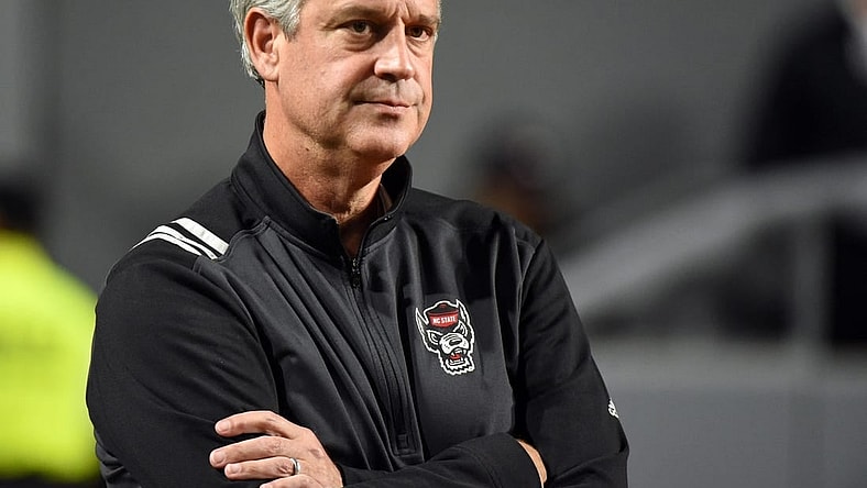 Nov 12, 2022; Raleigh, North Carolina, USA;  North Carolina State Wolfpack Athletic Director Boo Corrigan looks on during the second half against the Boston College Eagles at Carter-Finley Stadium. The Eagles won 21-20. Mandatory Credit: Rob Kinnan-USA TODAY Sports