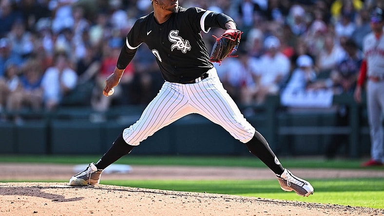 Jun 24, 2023; Chicago, Illinois, USA;  Chicago White Sox pitcher Gregory Santos (60) pitches against the Boston Red Sox at Guaranteed Rate Field. Mandatory Credit: Jamie Sabau-USA TODAY Sports