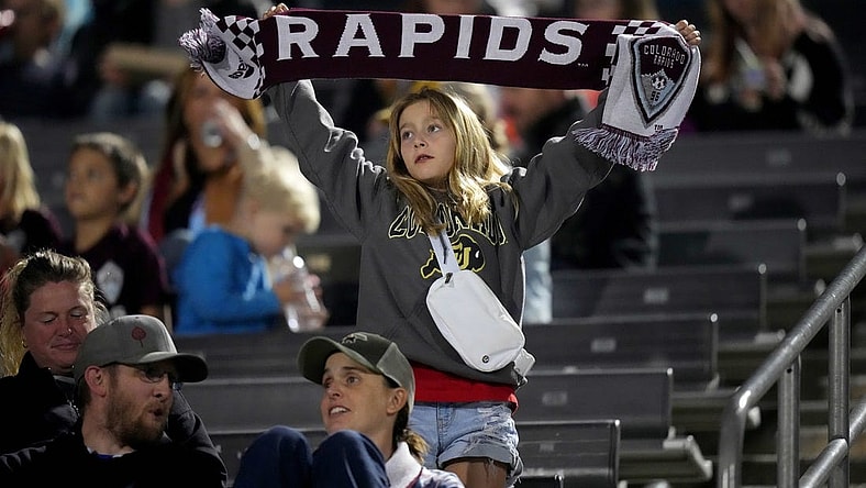 Oct 21, 2023; Commerce City, Colorado, USA; Colorado Rapids fans before the match against the Real Salt Lake at Dick's Sporting Goods Park. Mandatory Credit: Ron Chenoy-USA TODAY Sports