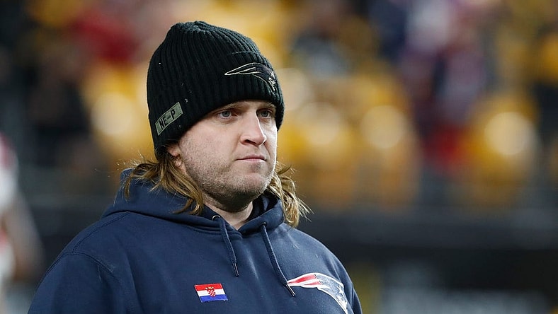 Dec 7, 2023; Pittsburgh, Pennsylvania, USA;  New England Patriots linebackers  coach Steve Belichick looks on before the game against the Pittsburgh Steelers at Acrisure Stadium. Mandatory Credit: Charles LeClaire-USA TODAY Sports