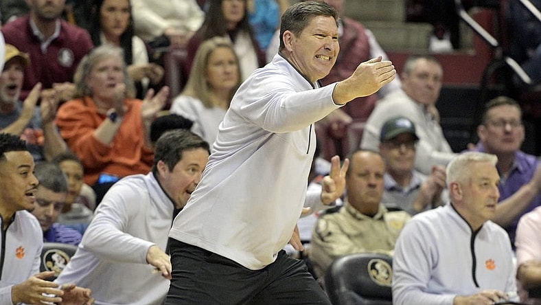 Jan 20, 2024; Tallahassee, Florida, USA; Clemson Tigers head coach Brad Brownell gestures during the second half against the Florida State Seminoles at Donald L. Tucker Center. Mandatory Credit: Melina Myers-USA TODAY Sports