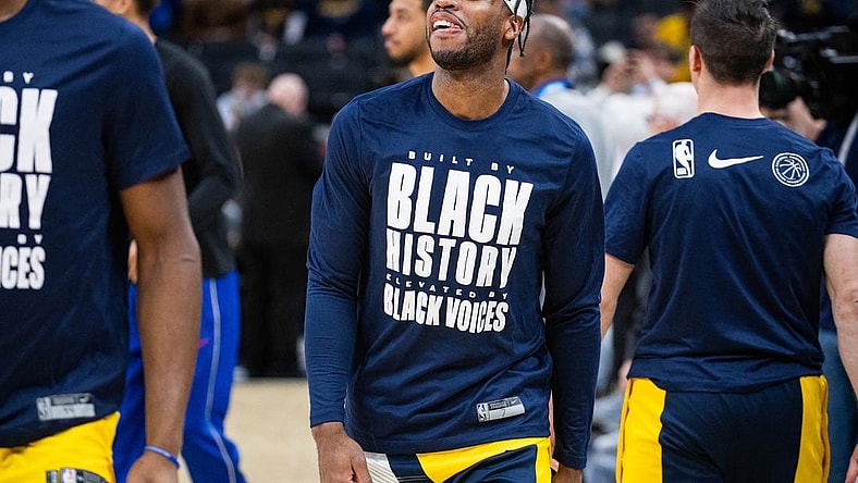Feb 2, 2024; Indianapolis, Indiana, USA; Indiana Pacers guard Buddy Hield (7) in the first half against the Sacramento Kings at Gainbridge Fieldhouse. Mandatory Credit: Trevor Ruszkowski-USA TODAY Sports