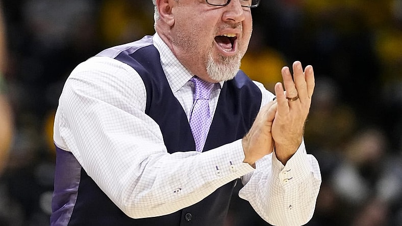 Feb 7, 2024; Columbia, Missouri, USA; Texas A&M Aggies head coach Buzz Williams reacts during the second half against the Missouri Tigers at Mizzou Arena. Mandatory Credit: Jay Biggerstaff-USA TODAY Sports
