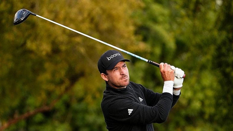 Nick Taylor plays his tee shot on the fifth hole during the third round of the WM Phoenix Open at TPC Scottsdale on Feb. 10, 2024.