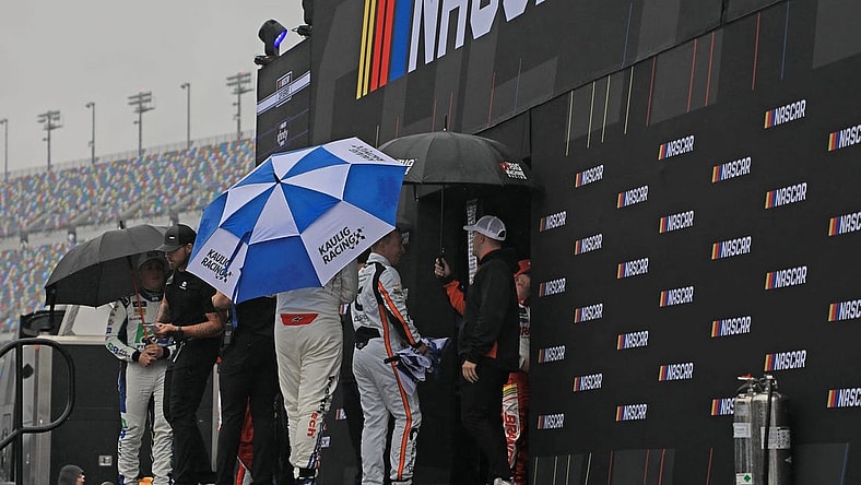Nascar Xfinity Cup Series Driver   s Introduction continued even in the rain, but the race is still on delay Saturday, Feb. 17, 2024 at Daytona International Speedway.