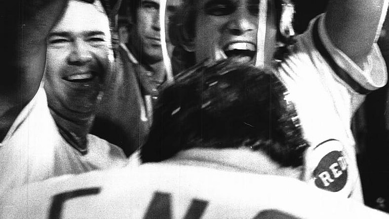 Bob Bailey and Bill Plummer douse Johnny Bench with champagne in the clubhouse after beating the Phillies in the NLCS. Between Bailey and Plummer, Pat Zachry is visible.

Cincpt 06 23 2016 Enquirer 1 C005 2016 06 22 Img Reds283 1 1 Nreoo6r0 L832351460 Img Reds283 1 1 Nreoo6r0