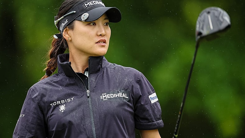 Jun 23, 2022; Bethesda, Maryland, USA; So Yeon Ryu watches her shot from the 11th tee during the first round of the KPMG Women's PGA Championship golf tournament at Congressional Country Club. Mandatory Credit: Scott Taetsch-USA TODAY Sports