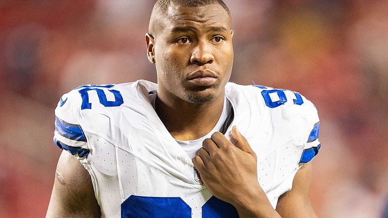October 8, 2023; Santa Clara, California, USA; Dallas Cowboys defensive end Dorance Armstrong (92) after the game against the San Francisco 49ers at Levi's Stadium. Mandatory Credit: Kyle Terada-USA TODAY Sports